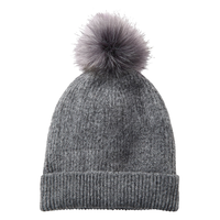 Denver Hayes Women's Fine Knit Cuff Pom Toque Front_Flat