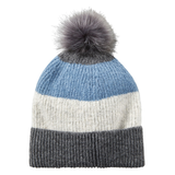 Tuque à revers en tricot fin avec pompon pour femmes, Denver Hayes Front_Flat