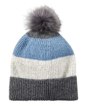 Tuque à revers en tricot fin avec pompon pour femmes, Denver Hayes
