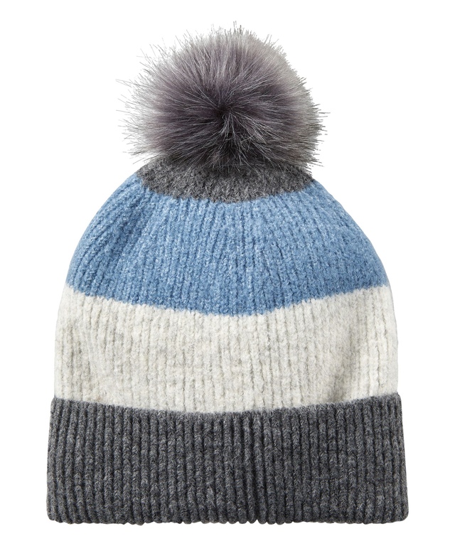 Tuque à revers en tricot fin avec pompon pour femmes, Denver Hayes