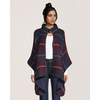 Foulard de style ruana à carreaux confortable pour femmes, Denver Hayes Front_Flat