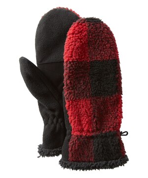 Mitaines en sherpa à tartan rouge etnoir pour femmes, Heritage, WindRiver