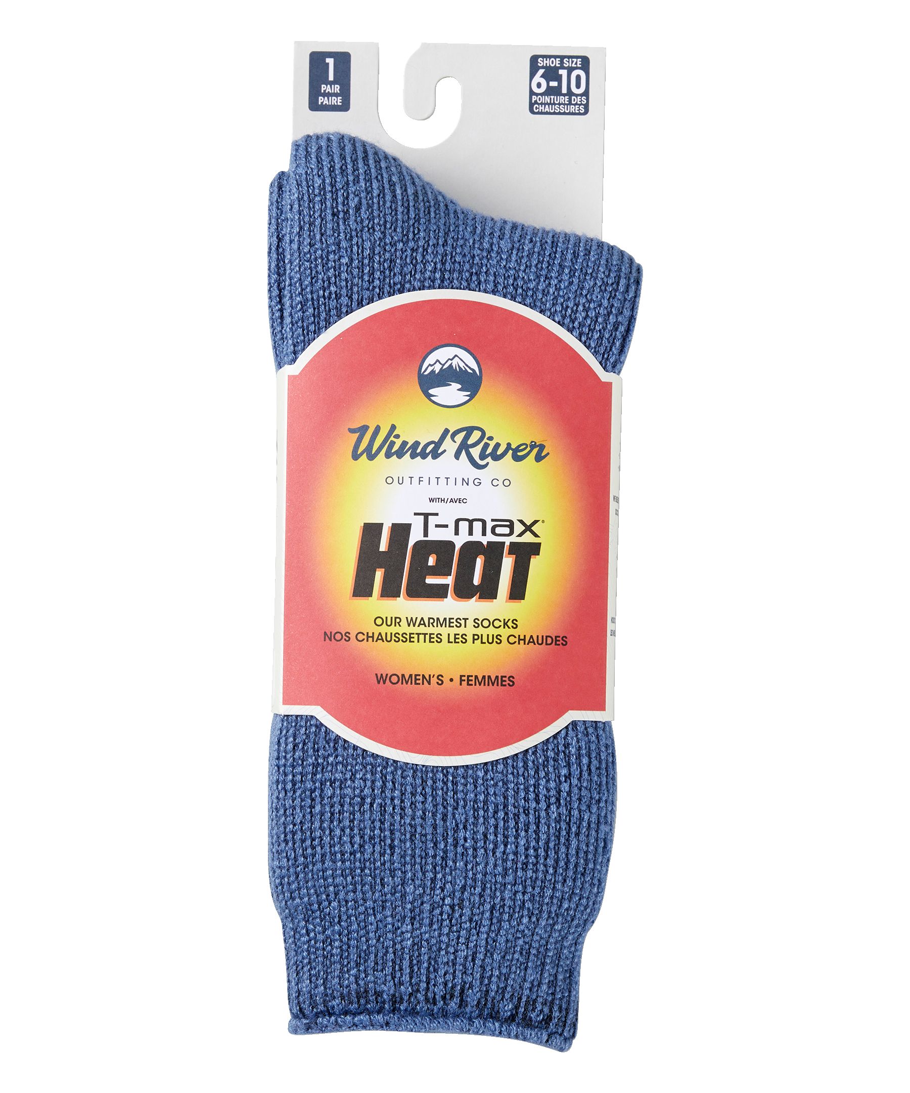 WindRiver Women's T-Max 1 Pack Solid Thermal Crew Socks