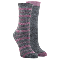 WindRiver Women's T-Max 2 Pack Outdoor Striped Crew Socks
