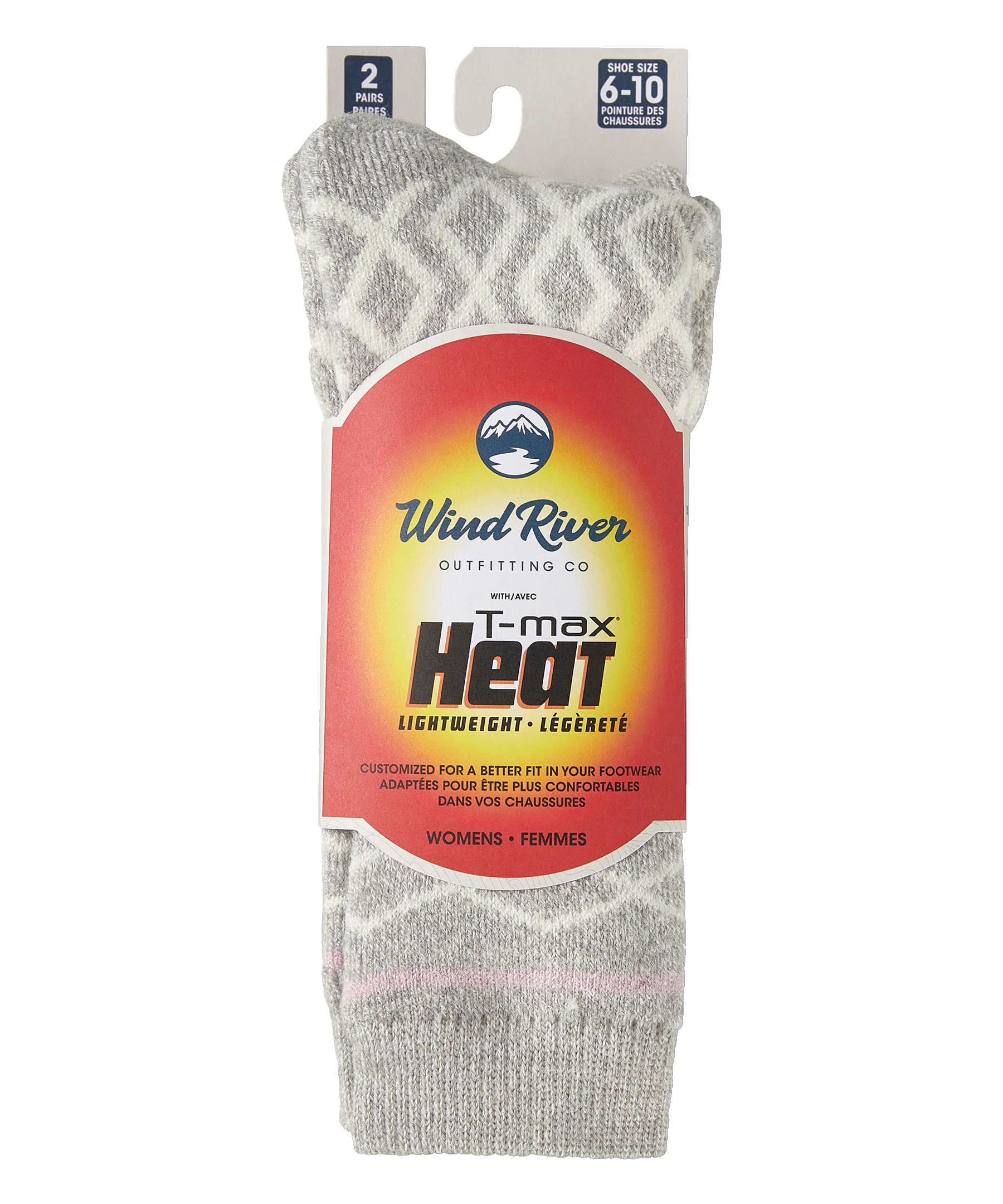 Mi-chaussettes isothermes légères T-Max pour femmes, WindRiver, paquet de 2 paires