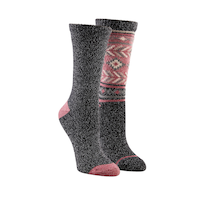WindRiver Women's T-Max 2 Pack Velvet Twist Casual Crew Socks