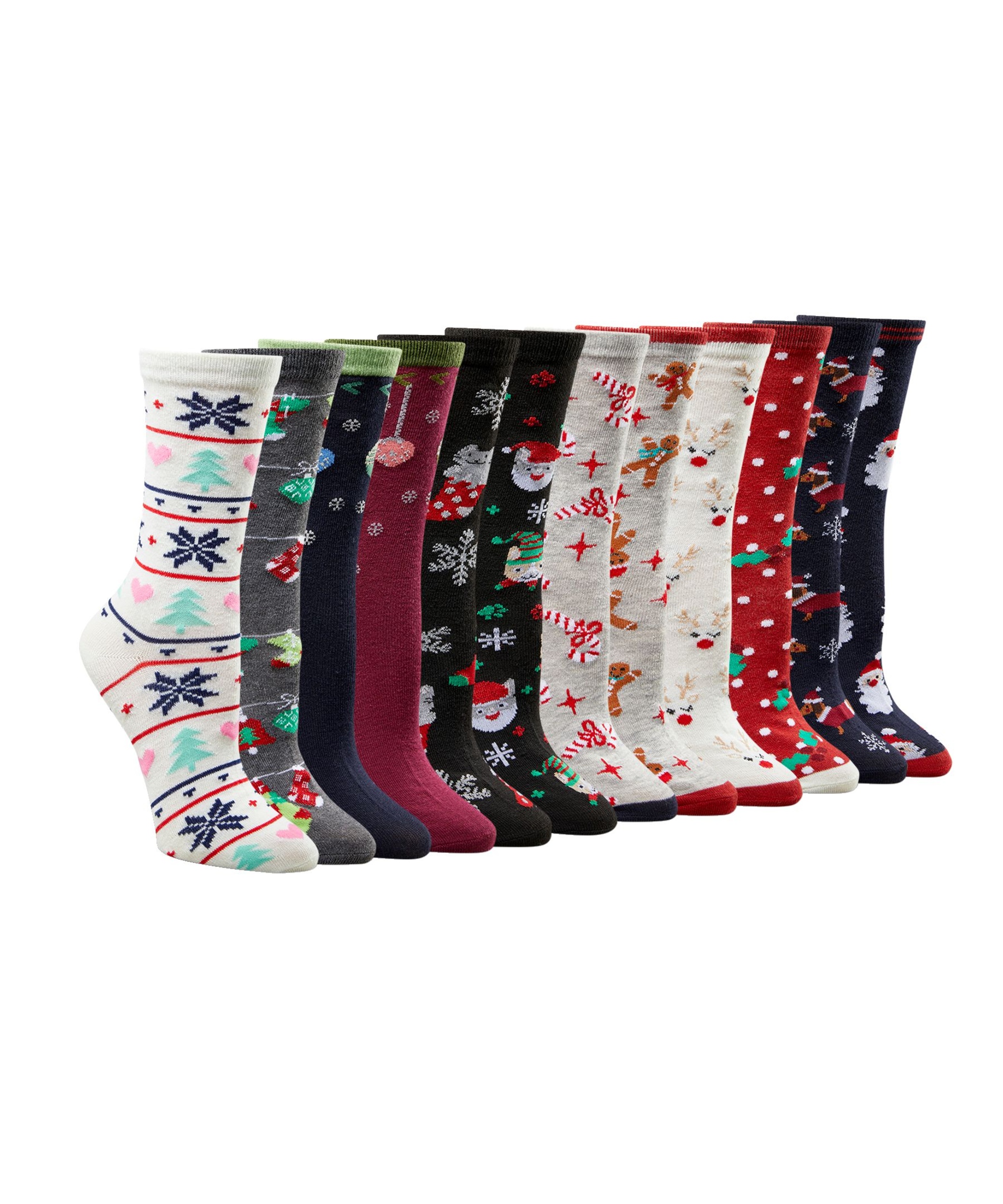 Denver Hayes Women's 12 Pack Advent Calendar Socks Marks