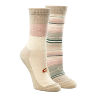 Copper Sole Women's 2 Pack Merino Wool Hiker Crew Socks