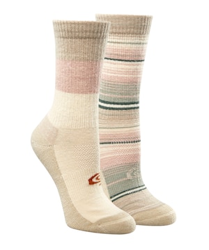Copper Sole Women's 2 Pack Merino Wool Hiker Crew Socks