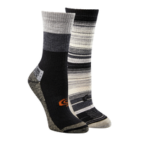 Copper Sole Women's 2 Pack Merino Wool Hiker Crew Socks