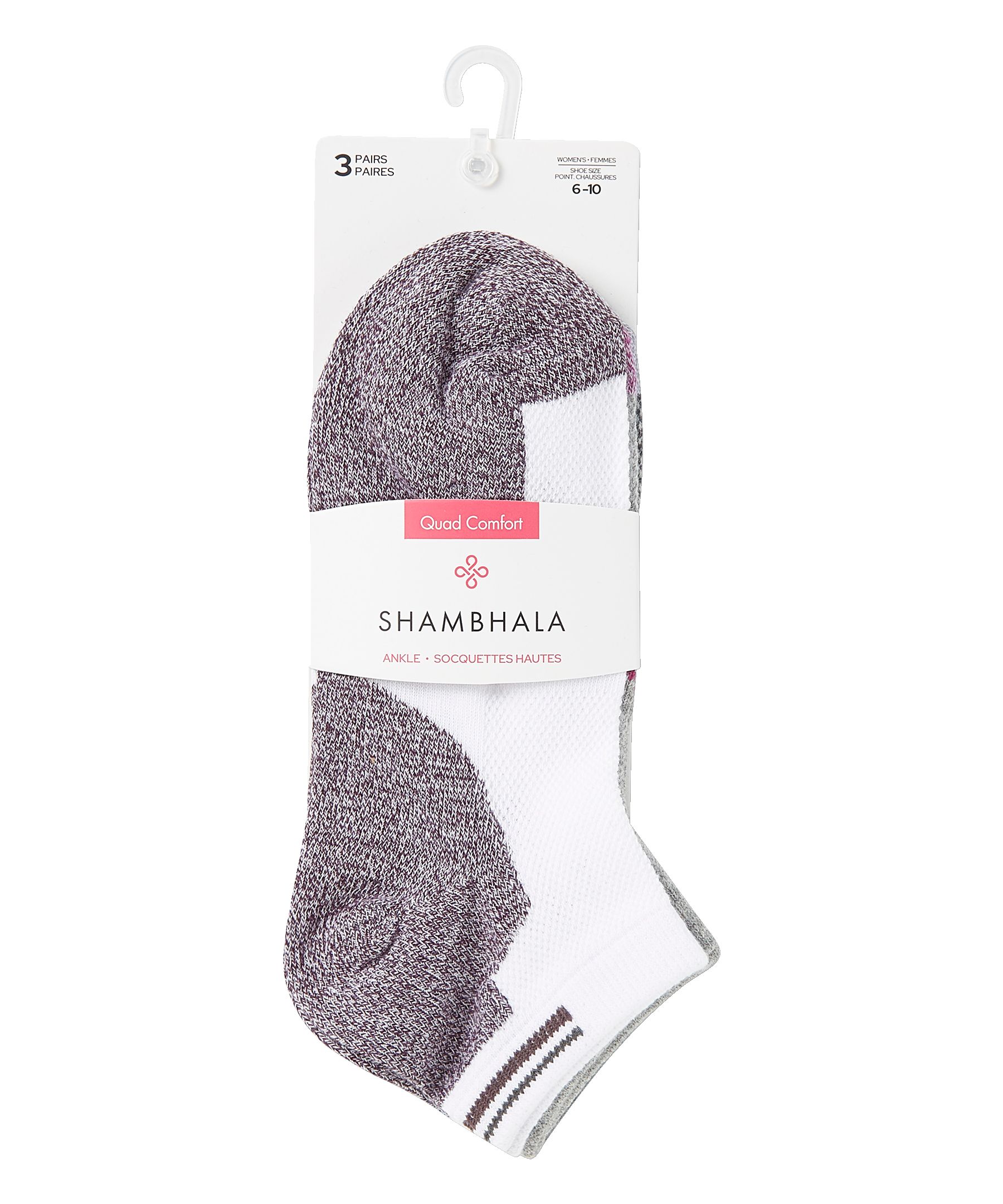 Shambhala Women's 3PK Mesh Ankle Sport Socks