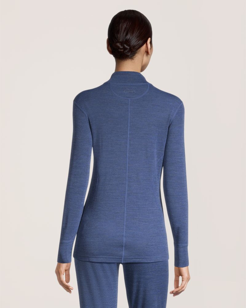 WindRiver Women's Merino Wool Blend T-Max Heat Mock Neck Quarter Zip Top