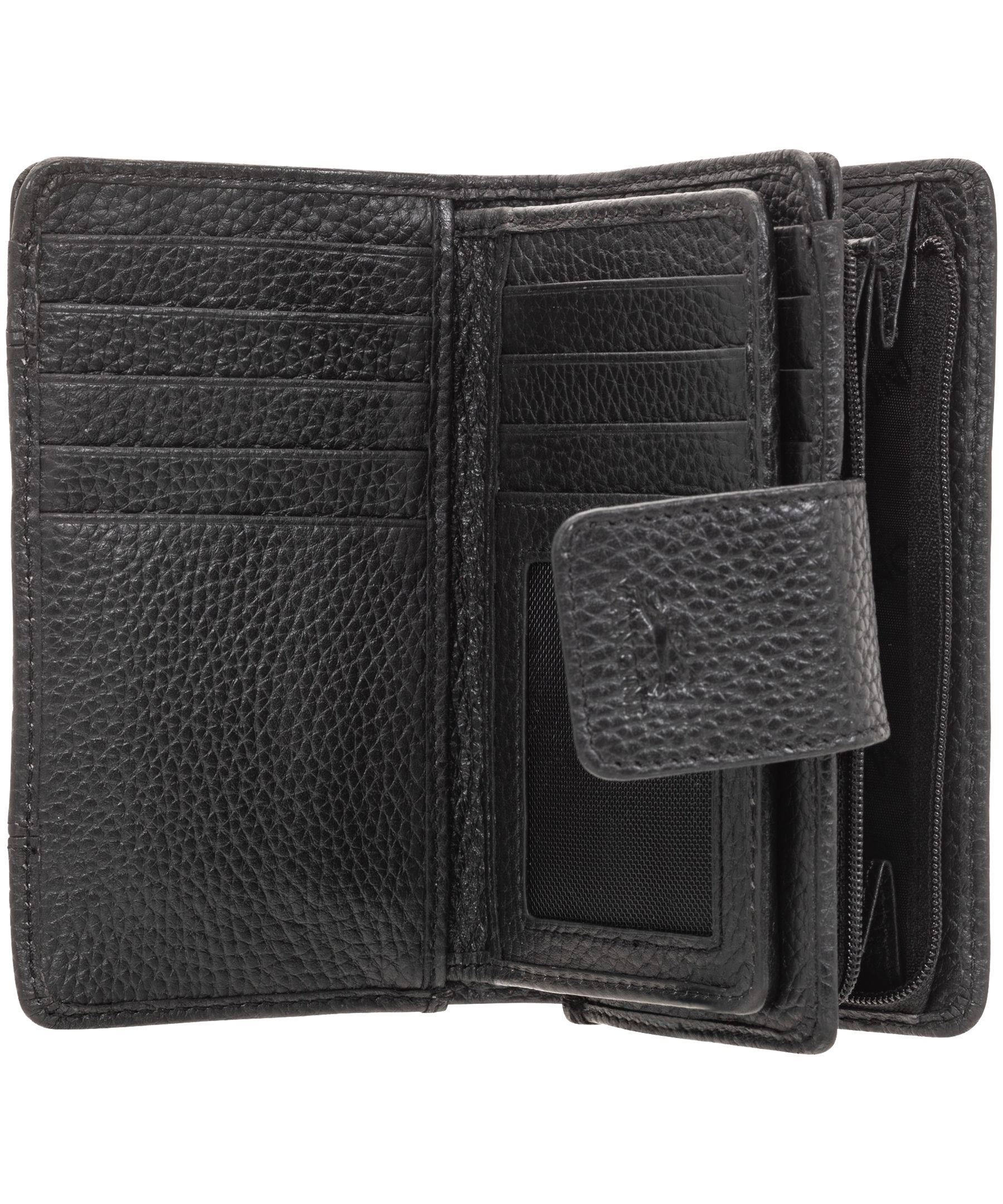 Portefeuille pochette de sécurité en cuir maroquiné moyen avec protection RFID pour femmes, Mancini