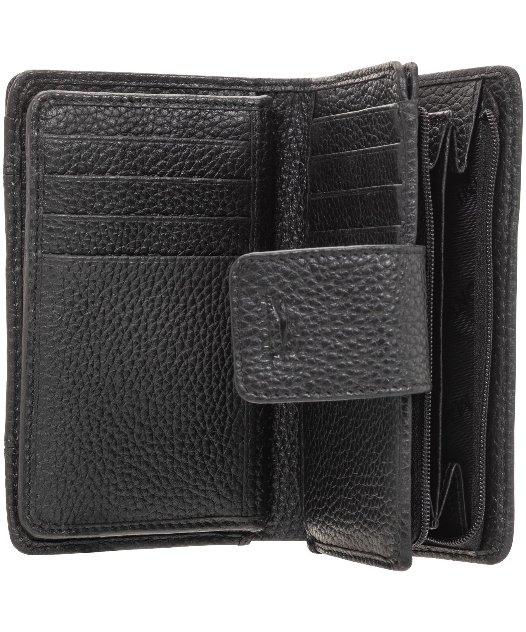 Portefeuille pochette de sécurité en cuir maroquiné moyen avec protection RFID pour femmes, Mancini