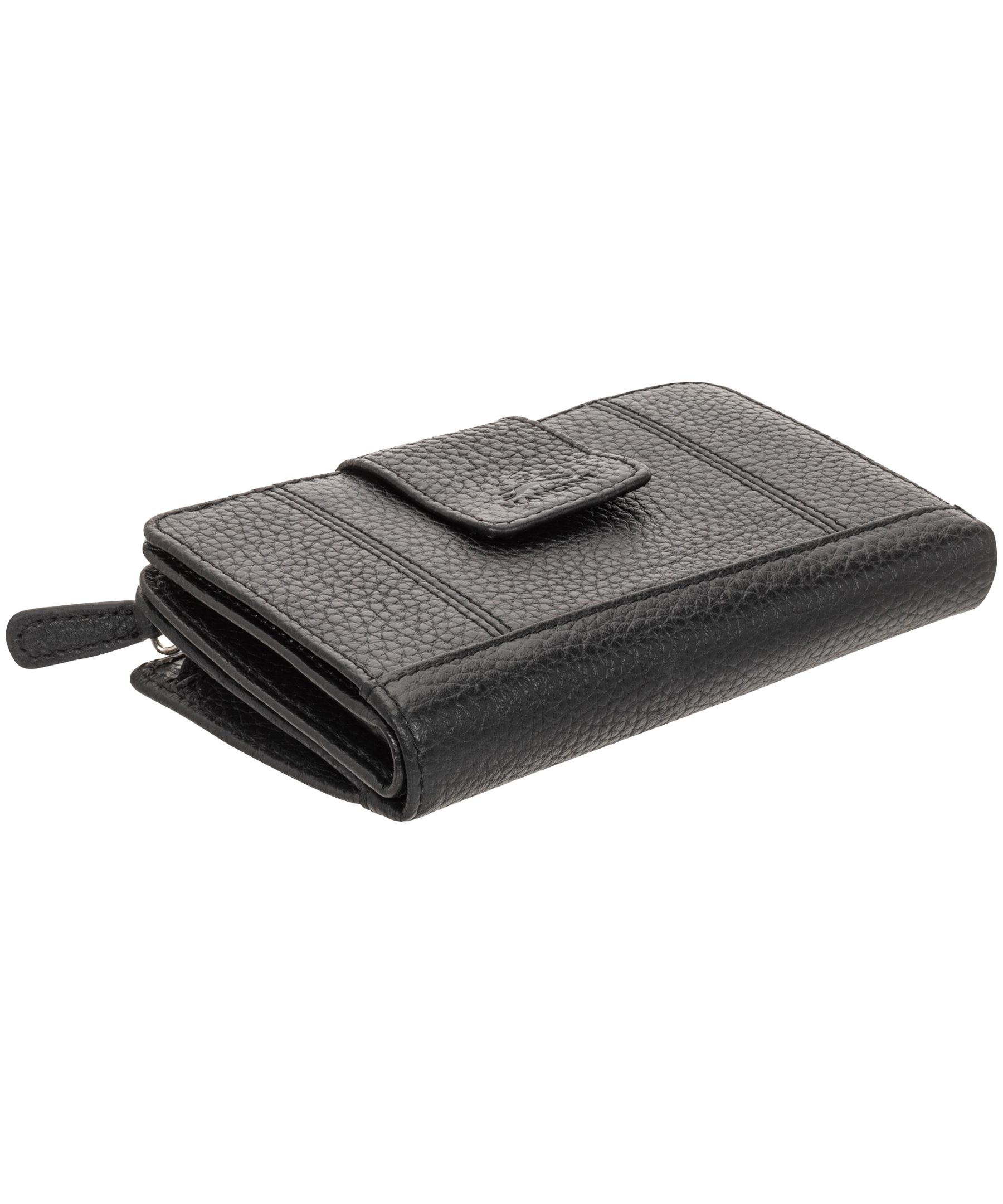 Portefeuille pochette de sécurité en cuir maroquiné moyen avec protection RFID pour femmes, Mancini