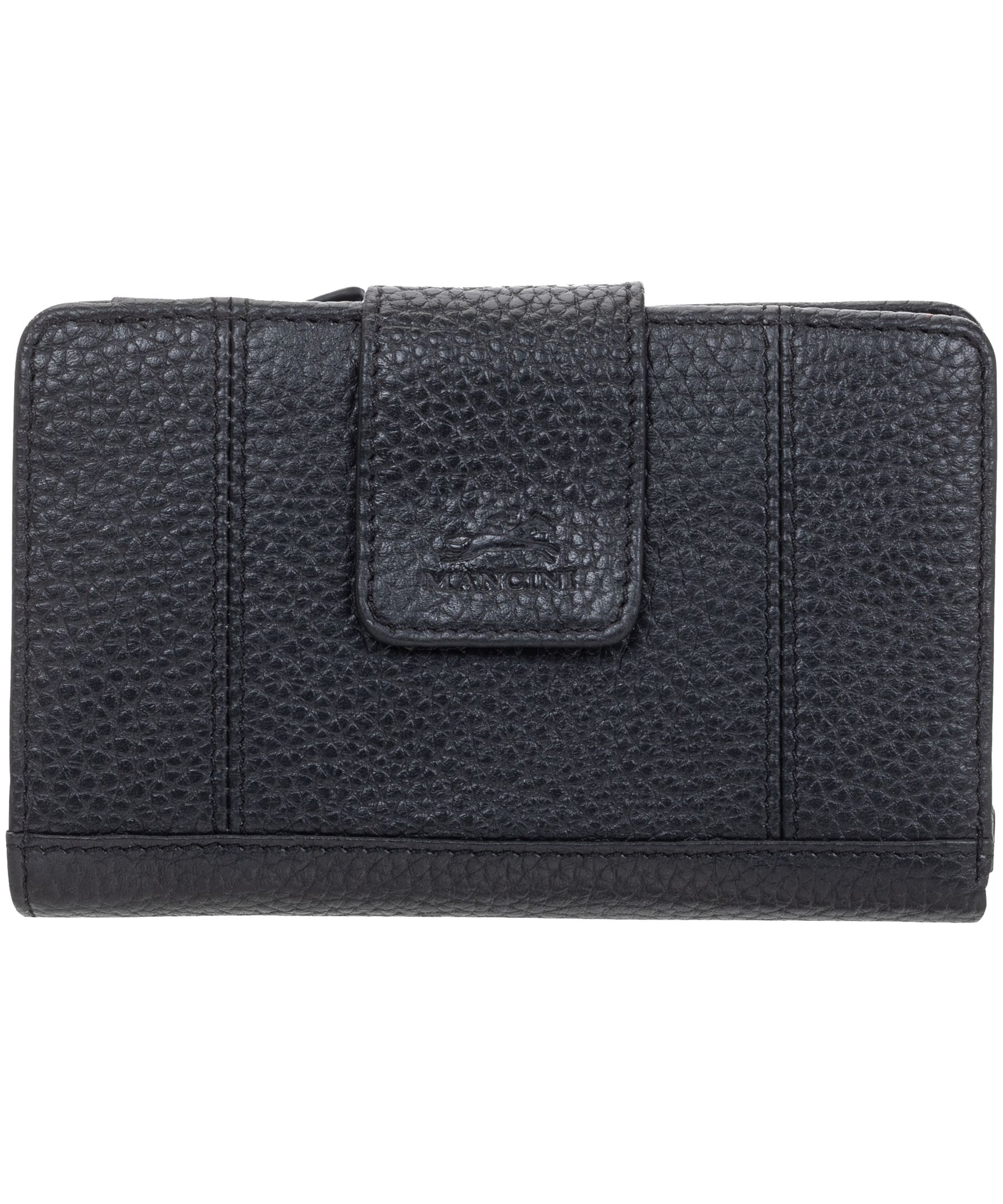 Portefeuille pochette de sécurité en cuir maroquiné moyen avec protection RFID pour femmes, Mancini