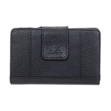 Portefeuille pochette de sécurité en cuir maroquiné moyen avec protection RFID pour femmes, Mancini Front_Flat