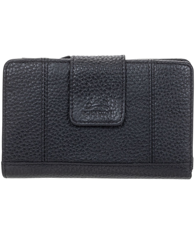 Portefeuille pochette de sécurité en cuir maroquiné moyen avec protection RFID pour femmes, Mancini