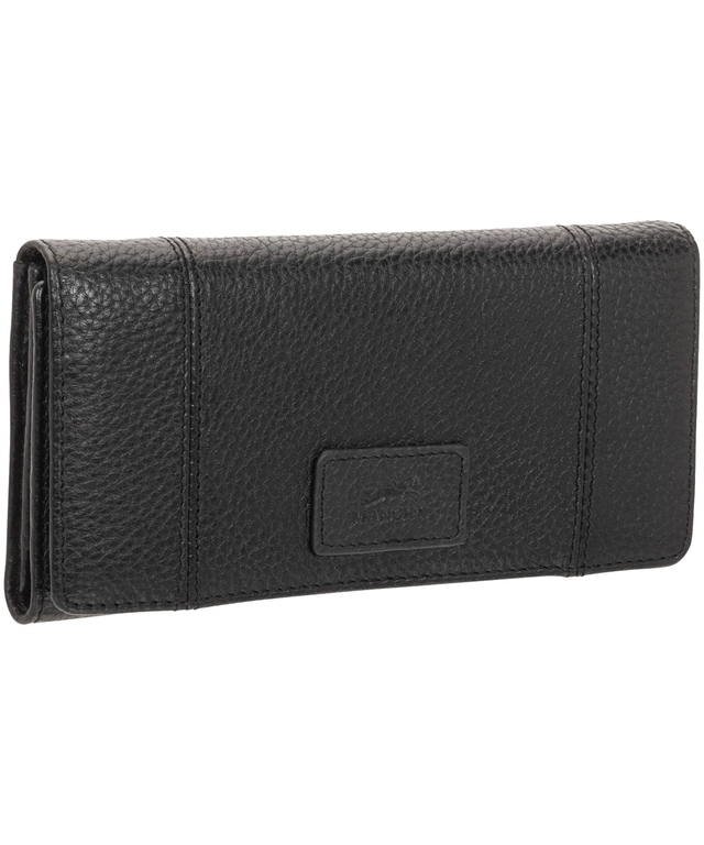 Portefeuille de sécurité en cuir maroquiné à trois volets avec protection RFID pour femmes, Mancini Front_Angled_Right