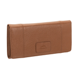 Portefeuille de sécurité en cuir maroquiné à trois volets avec protection RFID pour femmes, Mancini Front_Angled_Right