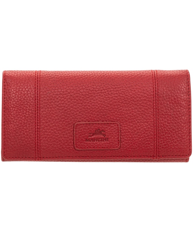 Portefeuille de sécurité en cuir maroquiné à trois volets avec protection RFID pour femmes, Mancini Front_Flat