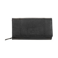 Portefeuille pochette de sécurité en cuir maroquiné moyen avec protection RFID pour femmes, Mancini Front_Flat