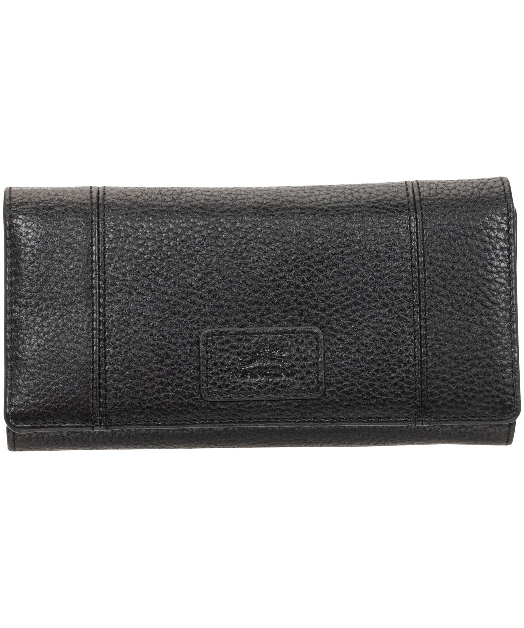 Portefeuille de sécurité en cuir maroquiné à trois volets avec protection RFID pour femmes, Mancini