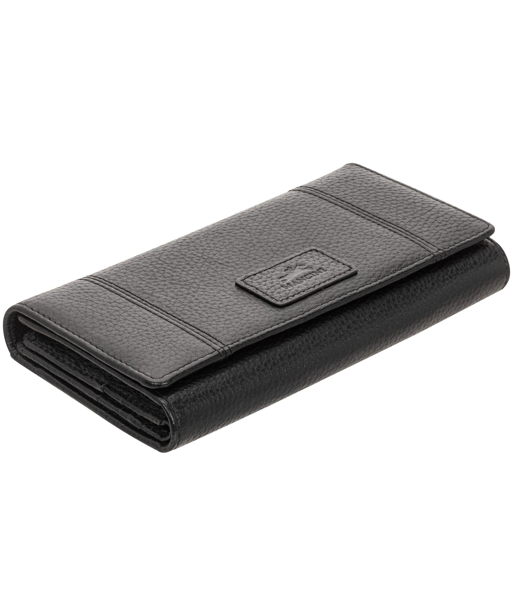 Portefeuille de sécurité en cuir maroquiné à trois volets avec protection RFID pour femmes, Mancini