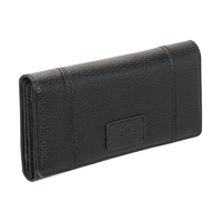 Portefeuille de sécurité en cuir maroquiné à trois volets avec protection RFID pour femmes, Mancini Front_Angled_Right