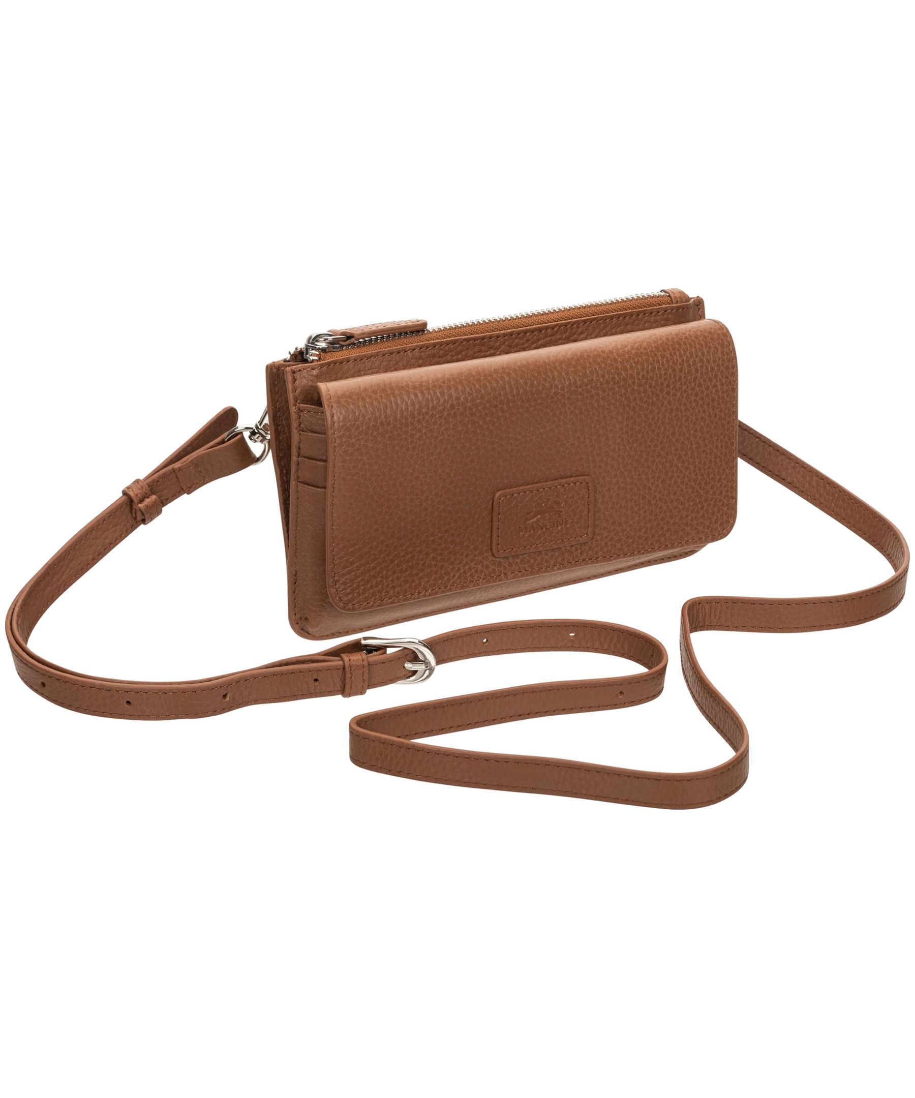 Portefeuille de sécurité en cuir maroquiné à bandoulière avec protection RFID pour femmes, Mancini