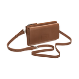 Portefeuille de sécurité en cuir maroquiné à bandoulière avec protection RFID pour femmes, Mancini Front_Angled_Right