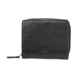 Petit portefeuille pochette de sécurité en cuire maroquiné avec protection RFID de Mancini Leather Goods pour femmes Front_Flat