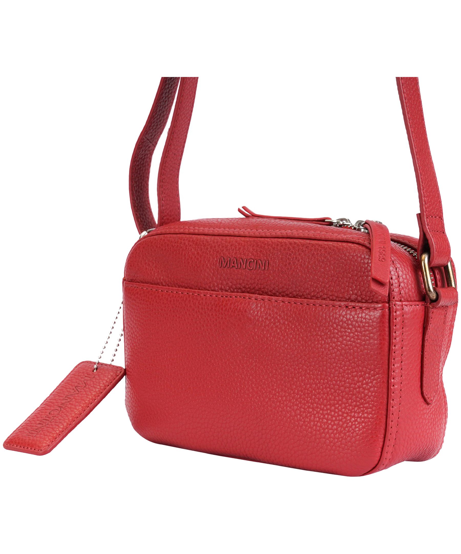 Mancini Leather Goods Women's Pebbled RFID Secure Clara Crossbody Bag