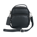 Sac à bandoulière en cuir maroquiné pour femmes, Daisy North/South, Mancini Front_Flat