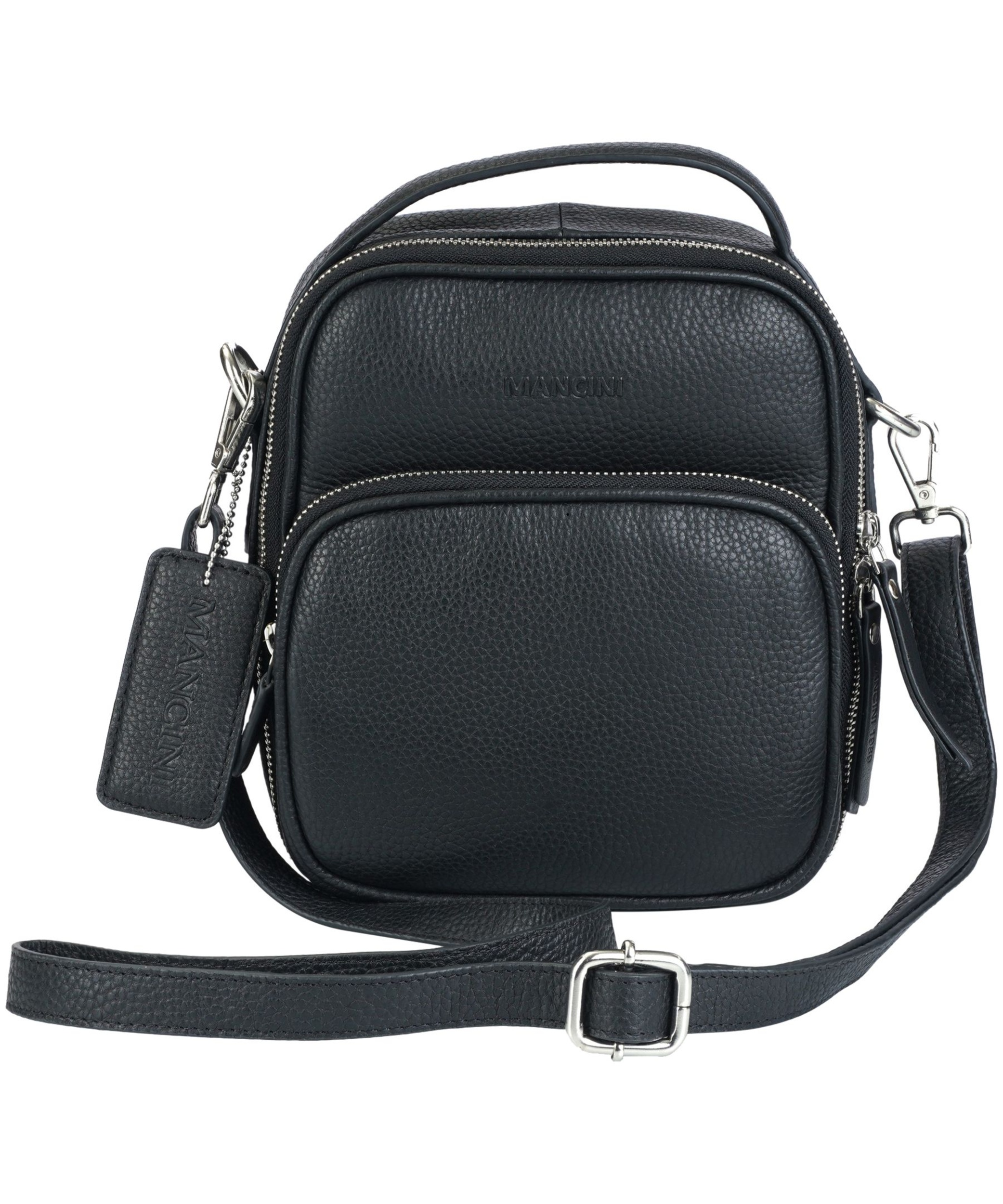 Mancini Leather Goods Women's Pebelled Daisy North/South Crossbody Bag ...