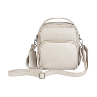 Sac à bandoulière en cuir maroquiné pour femmes, Daisy North/South, Mancini Front_Flat