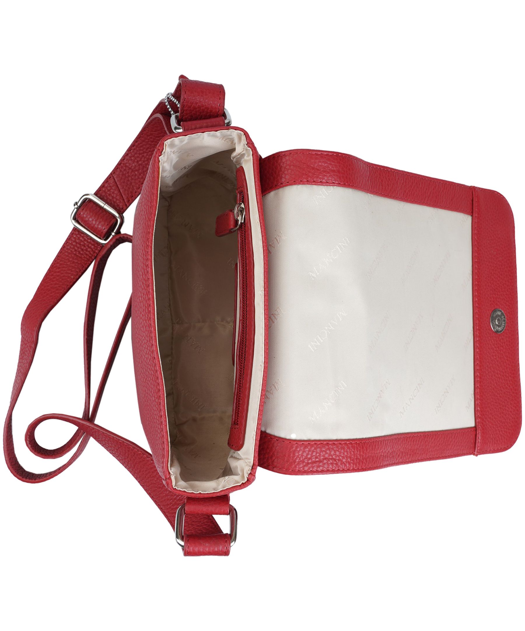 Mancini Leather Goods Women's Pebbled Page Crossbody Bag