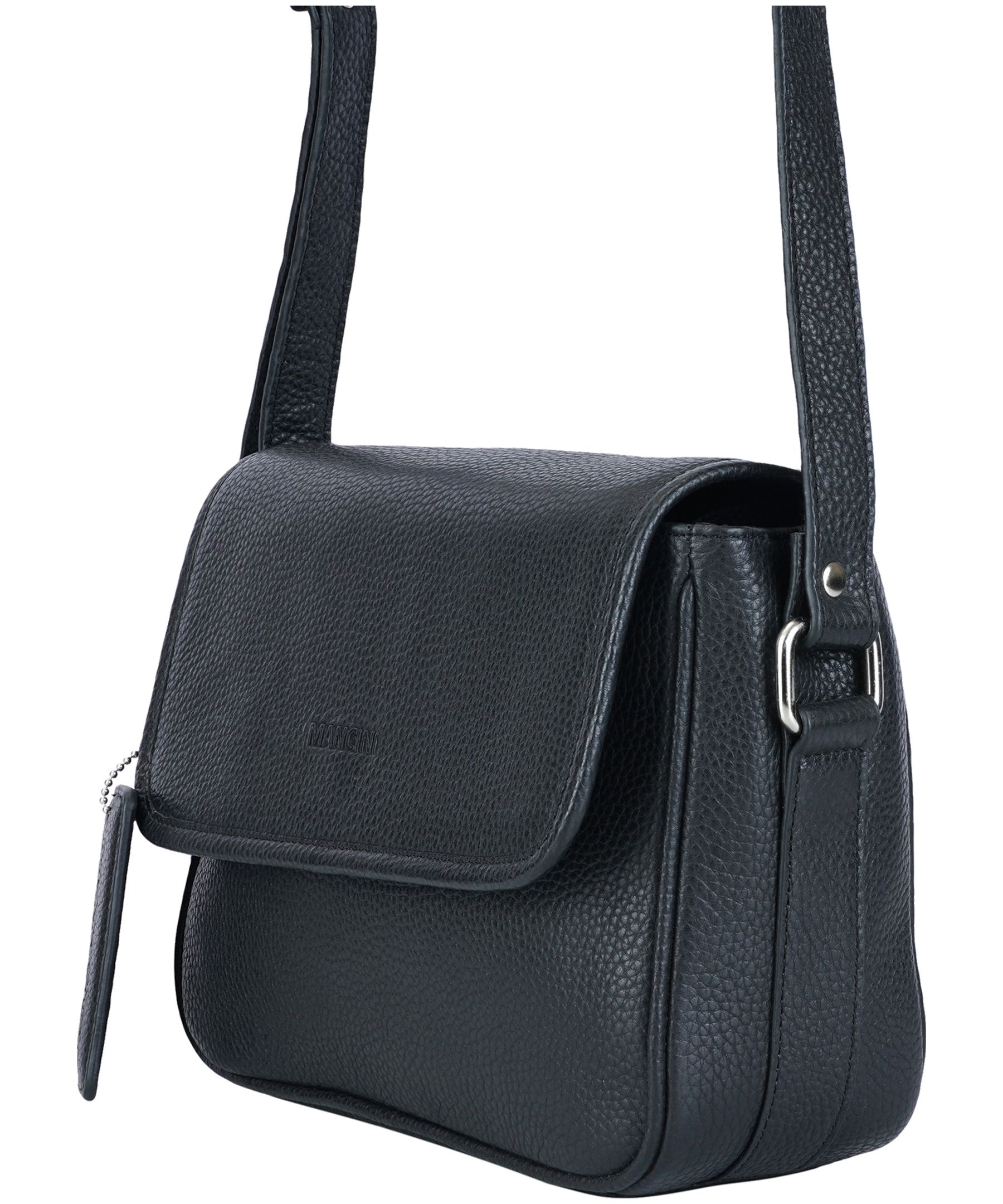 Mancini Leather Goods Women's Pebbled Kemberly Flap Closure Handbag