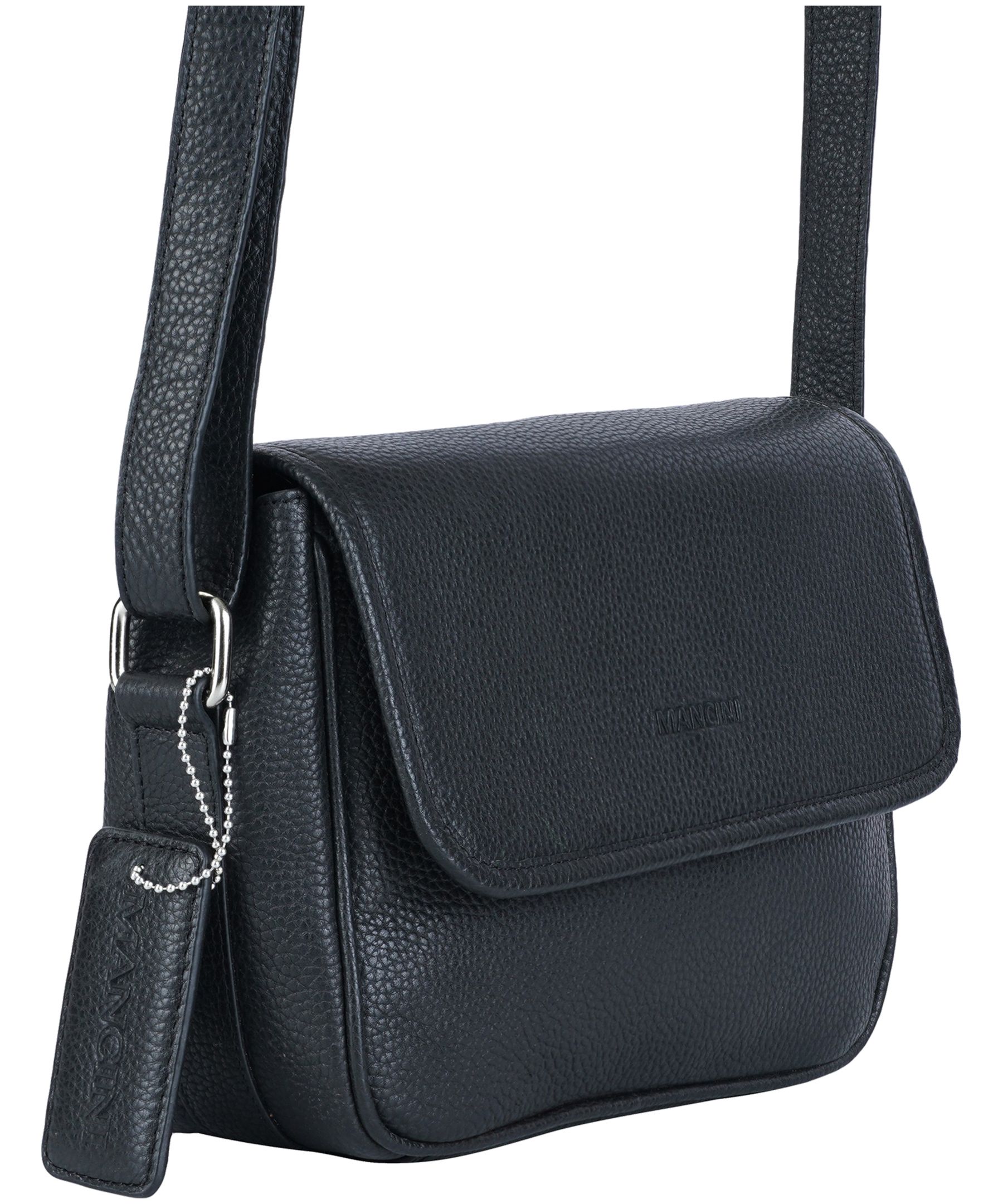 Mancini Leather Goods Women's Pebbled Kemberly Flap Closure Handbag