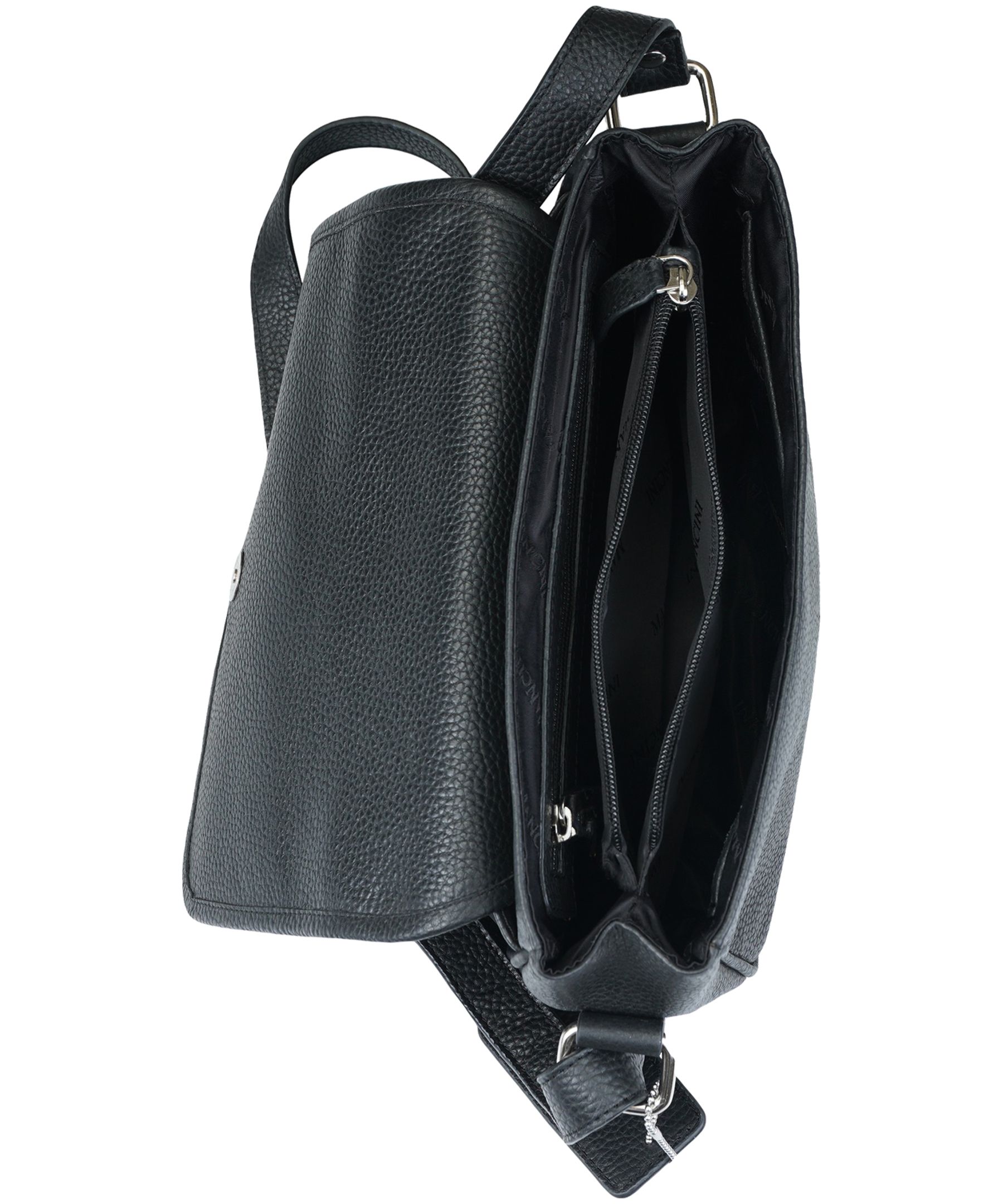 Mancini Leather Goods Women's Pebbled Kemberly Flap Closure Handbag