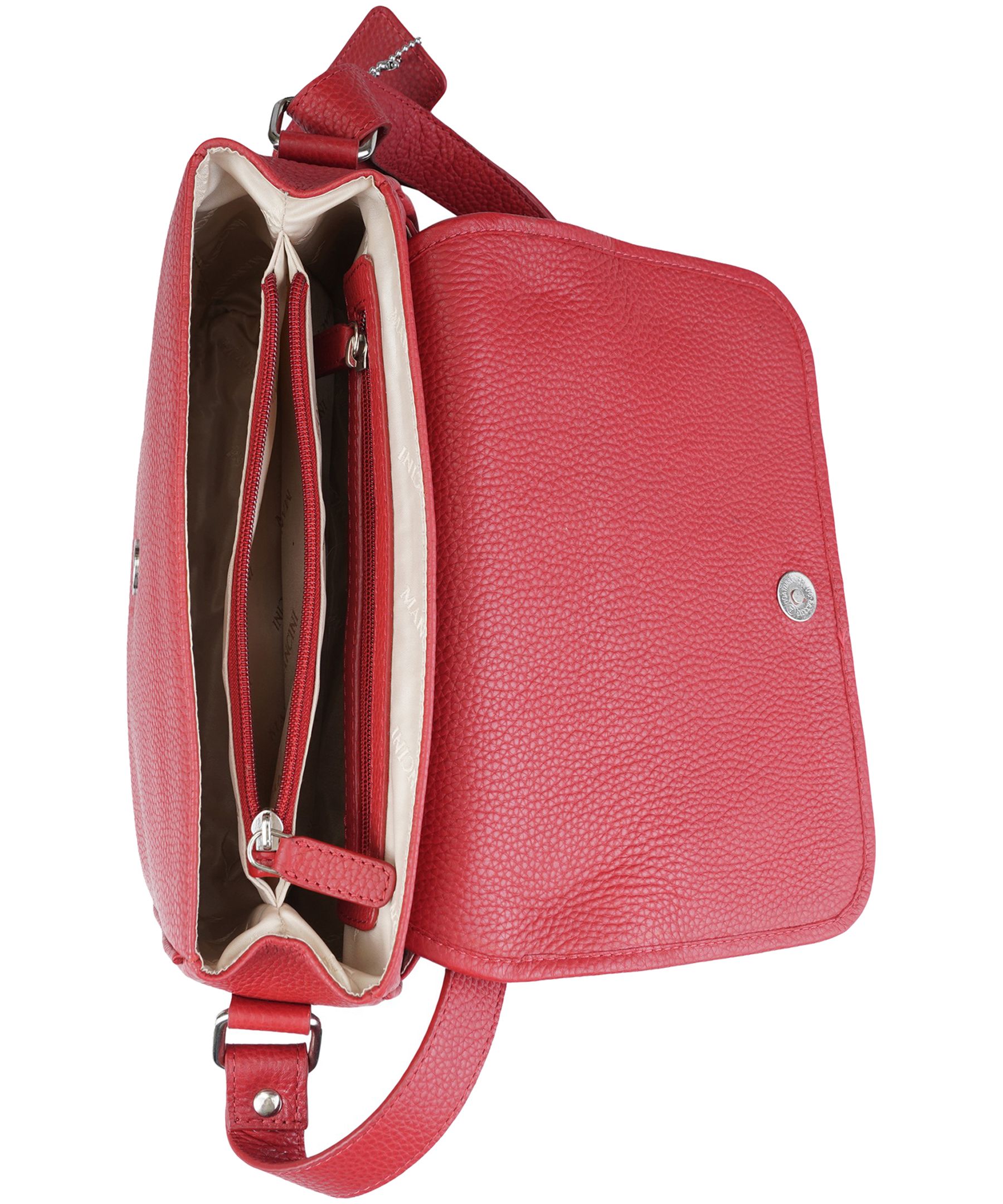 Mancini Leather Goods Women's Pebbled Kemberly Flap Closure Handbag