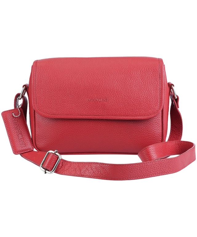 Mancini Leather Goods Women's Pebelled Kemberly Flap Closure Handbag