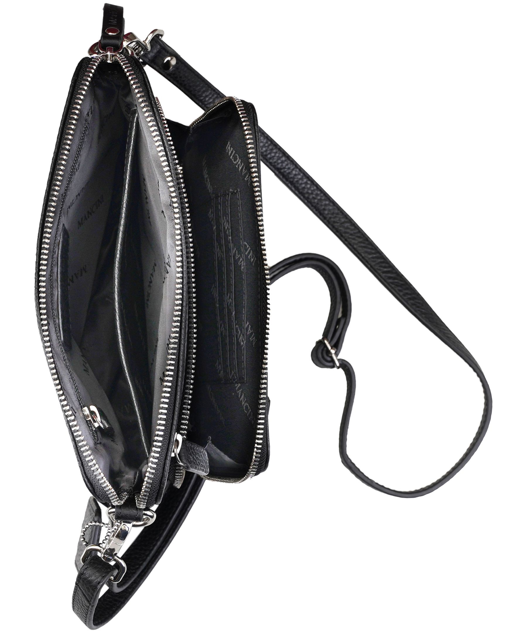 Mancini Leather Goods Women's Pebbled Valerie Small Crossbody Bag