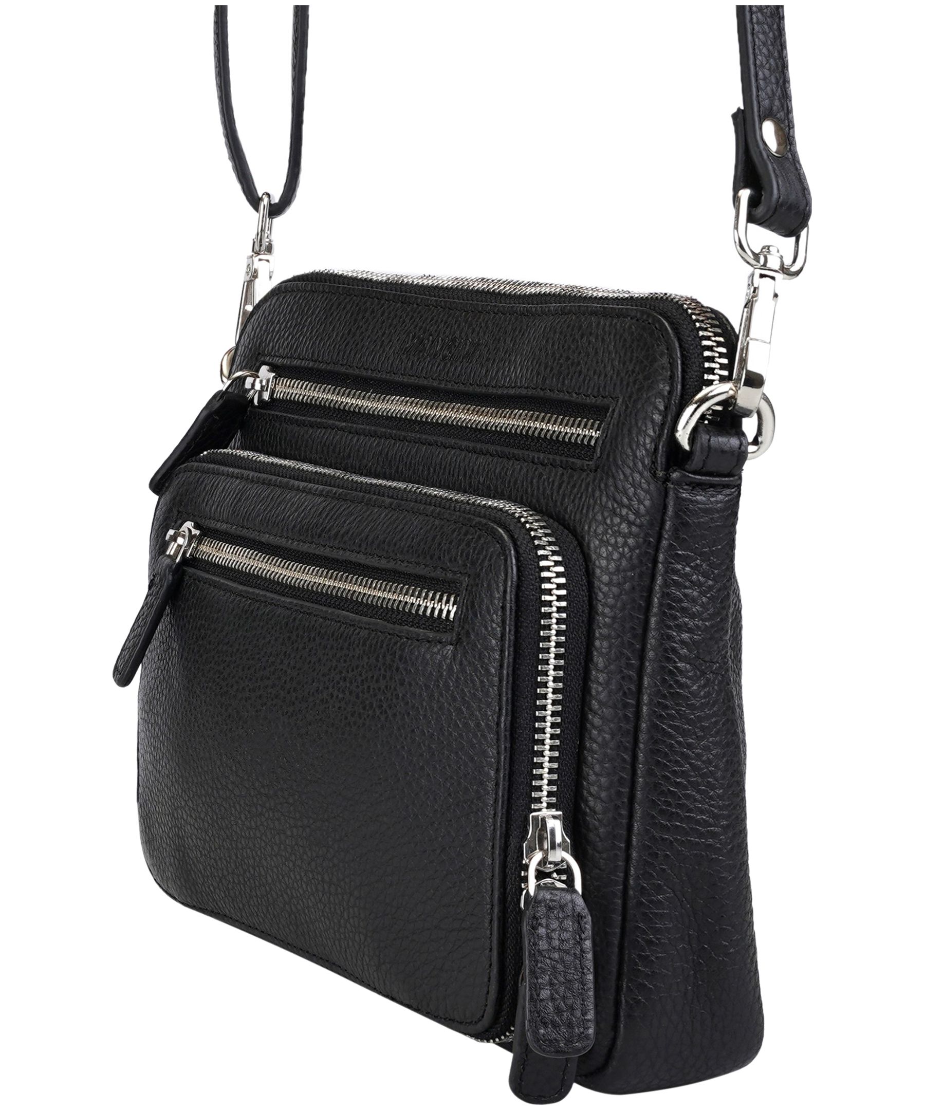 Mancini Leather Goods Women's Pebbled Valerie Small Crossbody Bag