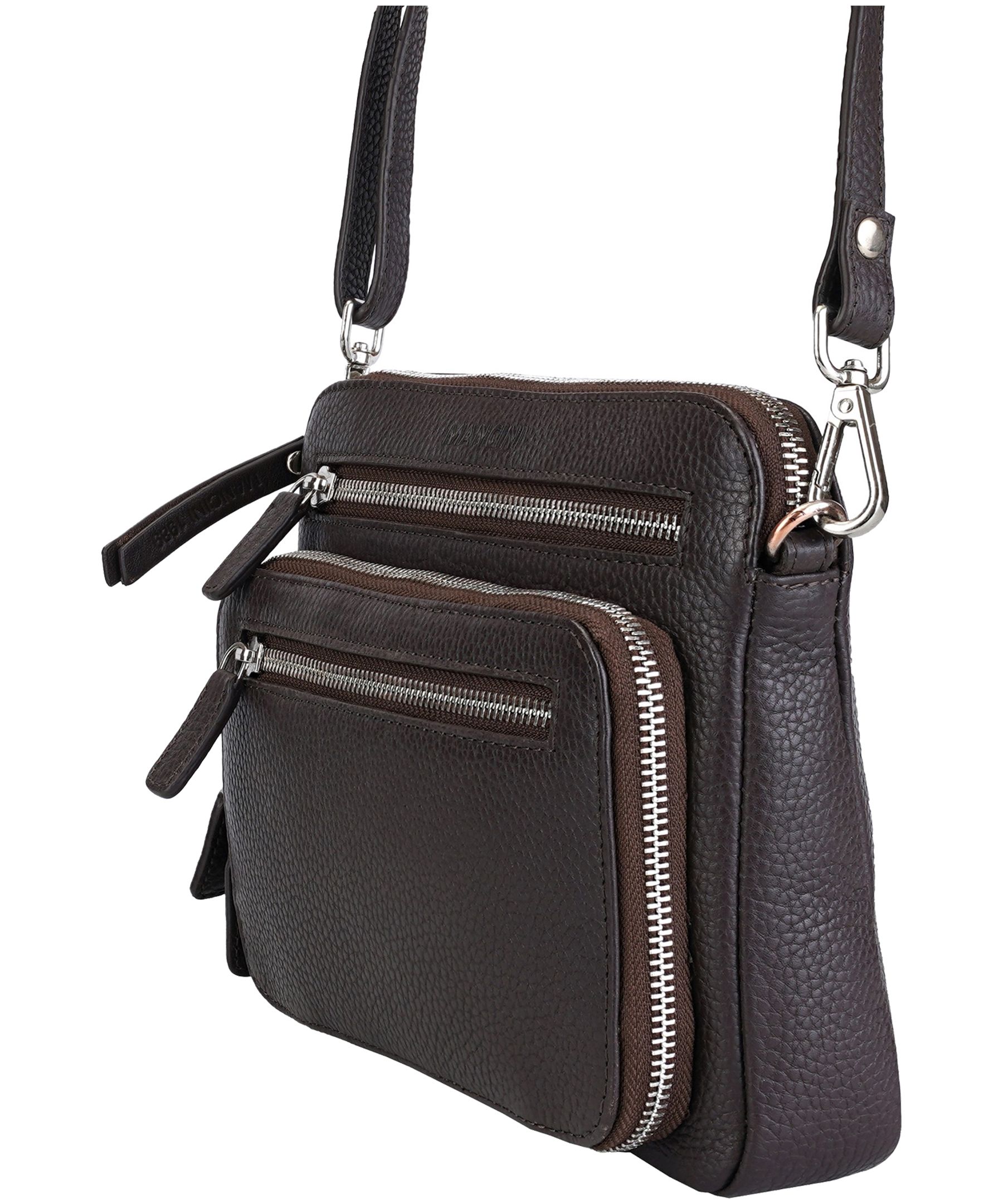 Mancini Leather Goods Women's Pebbled Valerie Small Crossbody Bag