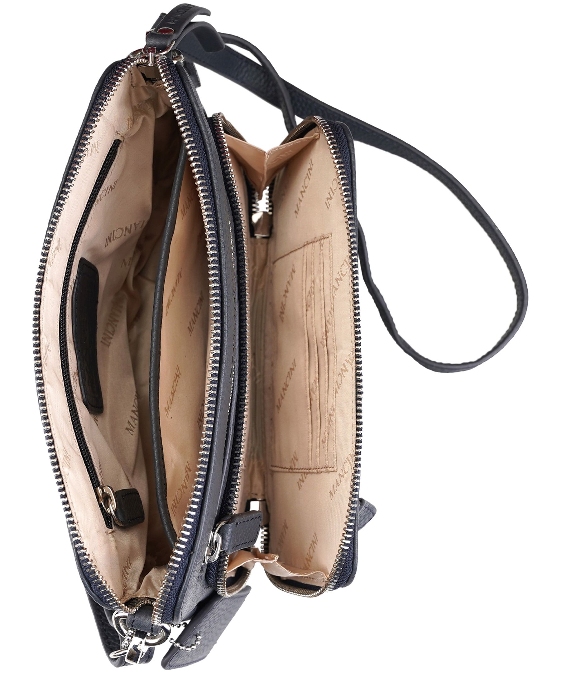 Mancini Leather Goods Women's Pebbled Valerie Small Crossbody Bag