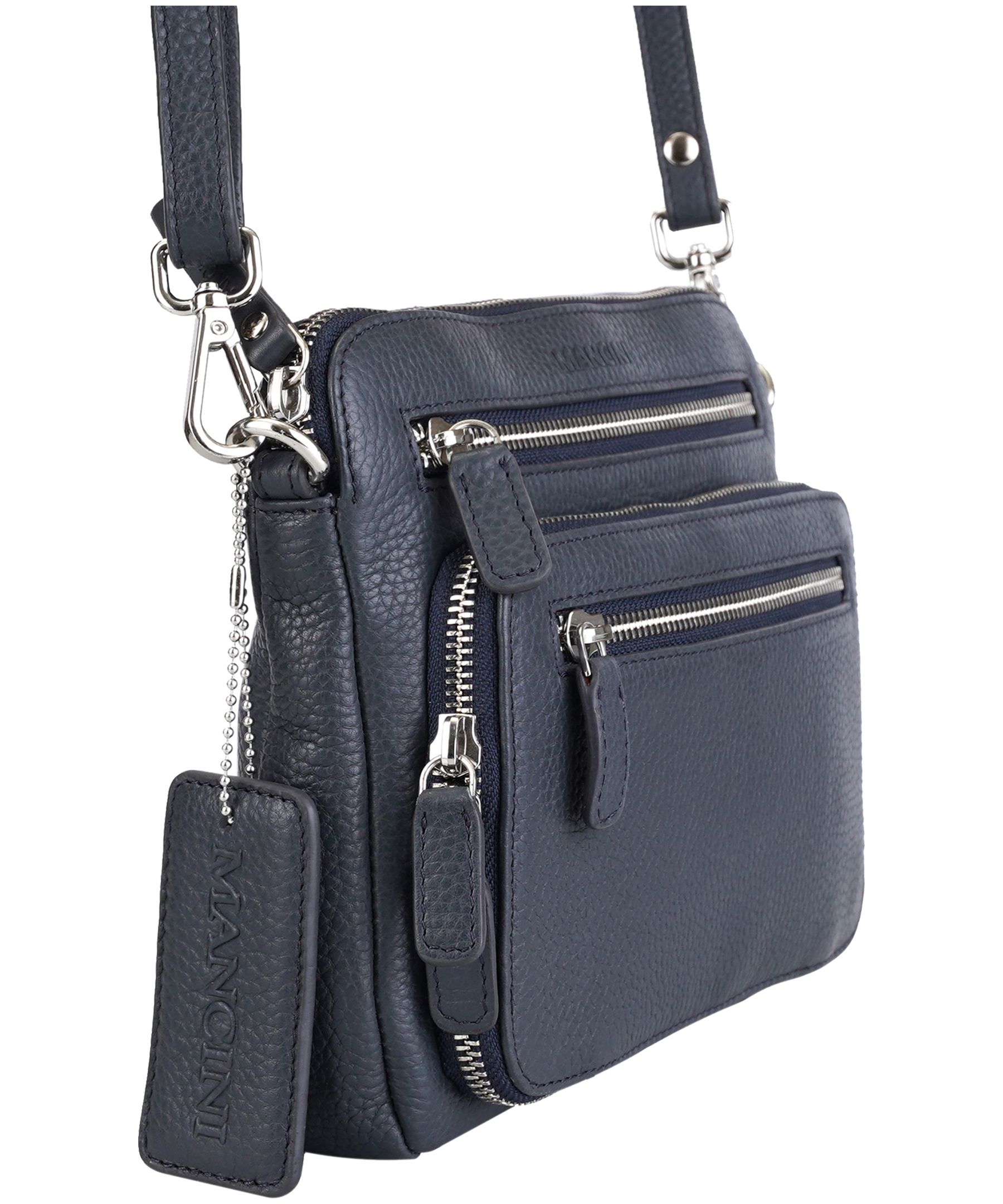 Mancini Leather Goods Women's Pebbled Valerie Small Crossbody Bag