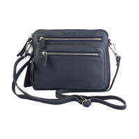 Sac à bandoulière en cuir maroquiné pour femmes, Valerie, Mancini Front_Flat
