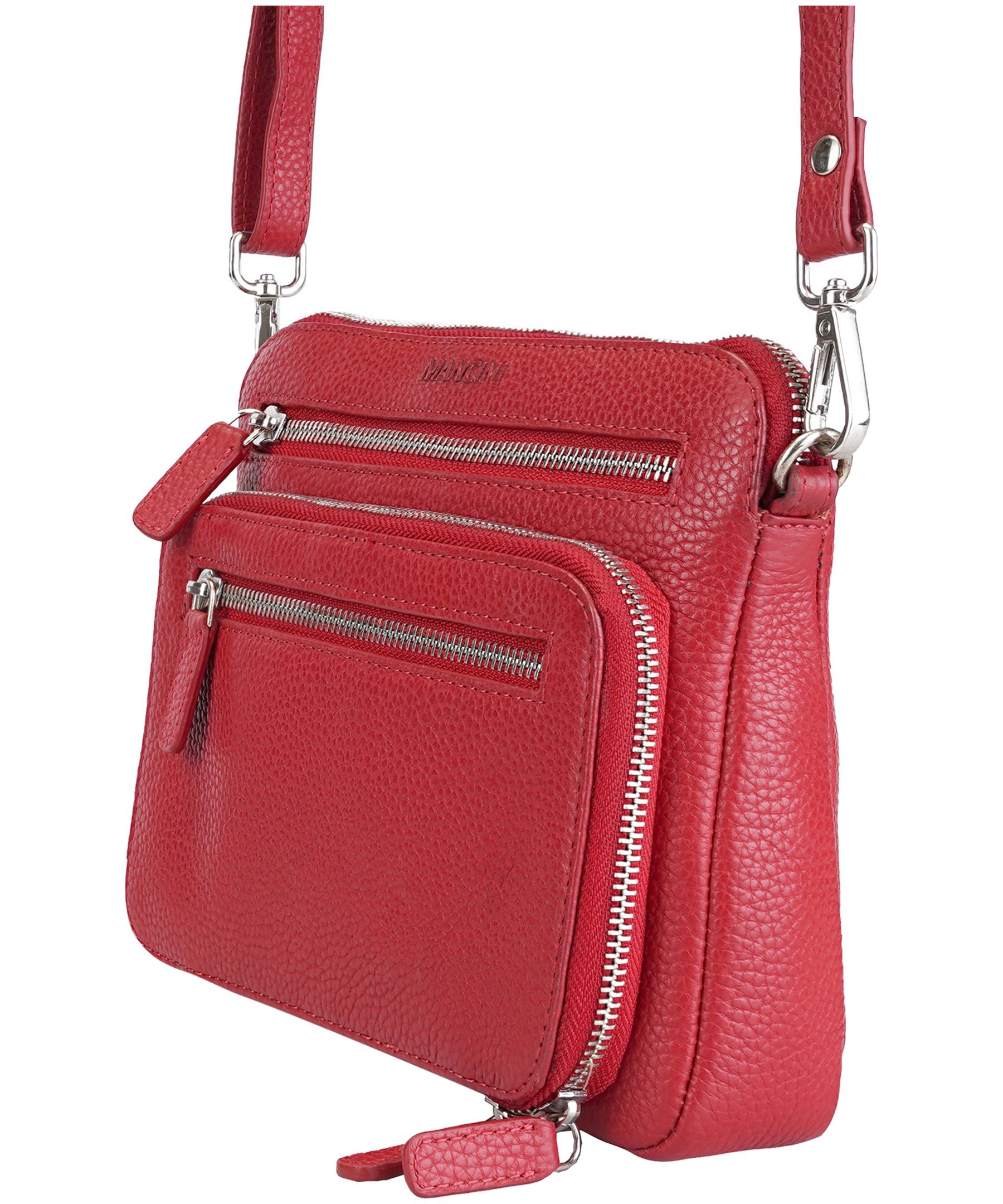 Mancini Leather Goods Women's Pebbled Valerie Small Crossbody Bag