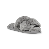 Denver Hayes Women's Criss-Cross Faux Fur Slide Front_Three_Fourths_Angled_Right